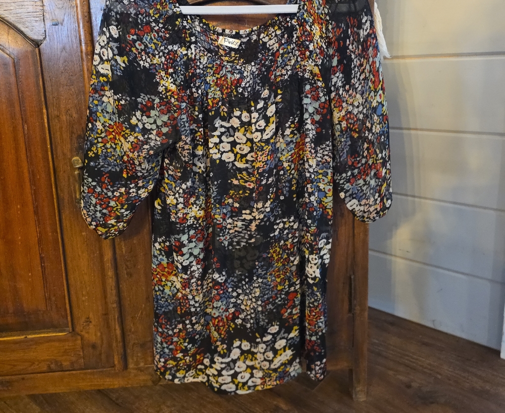 Pinky Multicolor Floral Long Sleeve Dress